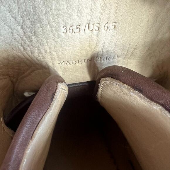 Rag & Bone Women's Boots 6.5 Kinsey Carmel Tan Nubuck Leather Strap Ankle Heel - Picture 14 of 15